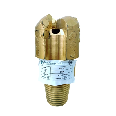 鉱物探査 4刃の石油ドリルビット 98mm PDCドリルビット