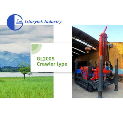クローラーシャーシ付き完全油圧式深度200mボーリングドリル/掘削リグマシン